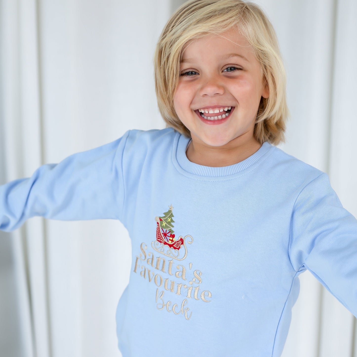 Christmas 'Santa's Favourite' embroidered personalised Sweatshirt