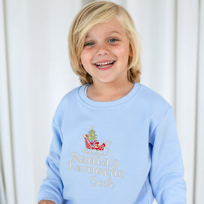 Christmas 'Santa's Favourite' embroidered personalised Sweatshirt