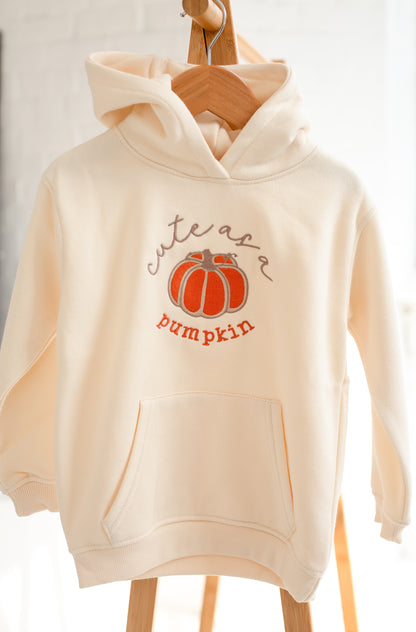 AW  'Cute as a pumpkin' embroidered Hoodie