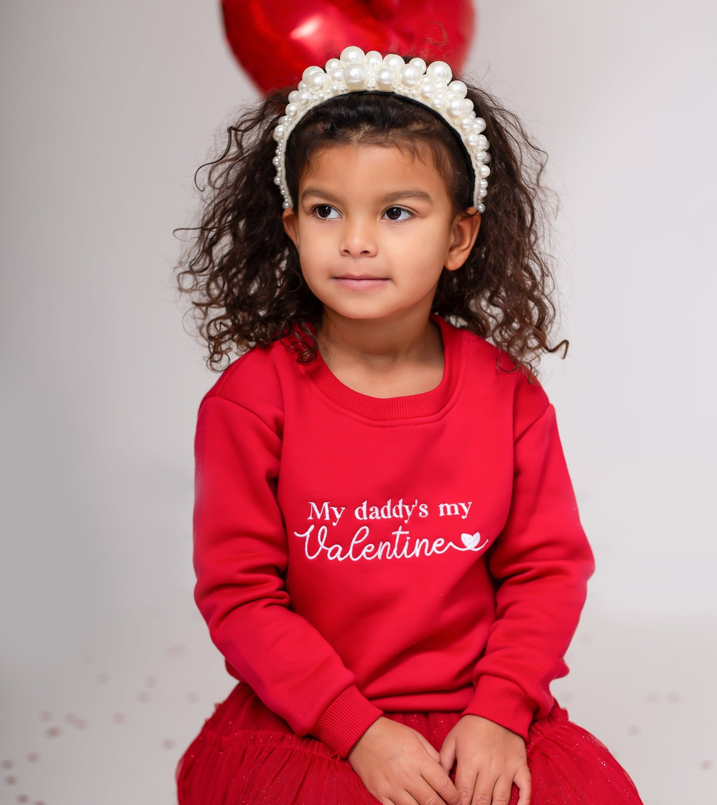Valentines 'My Daddy's my Valentine' embroidered sweatshirt