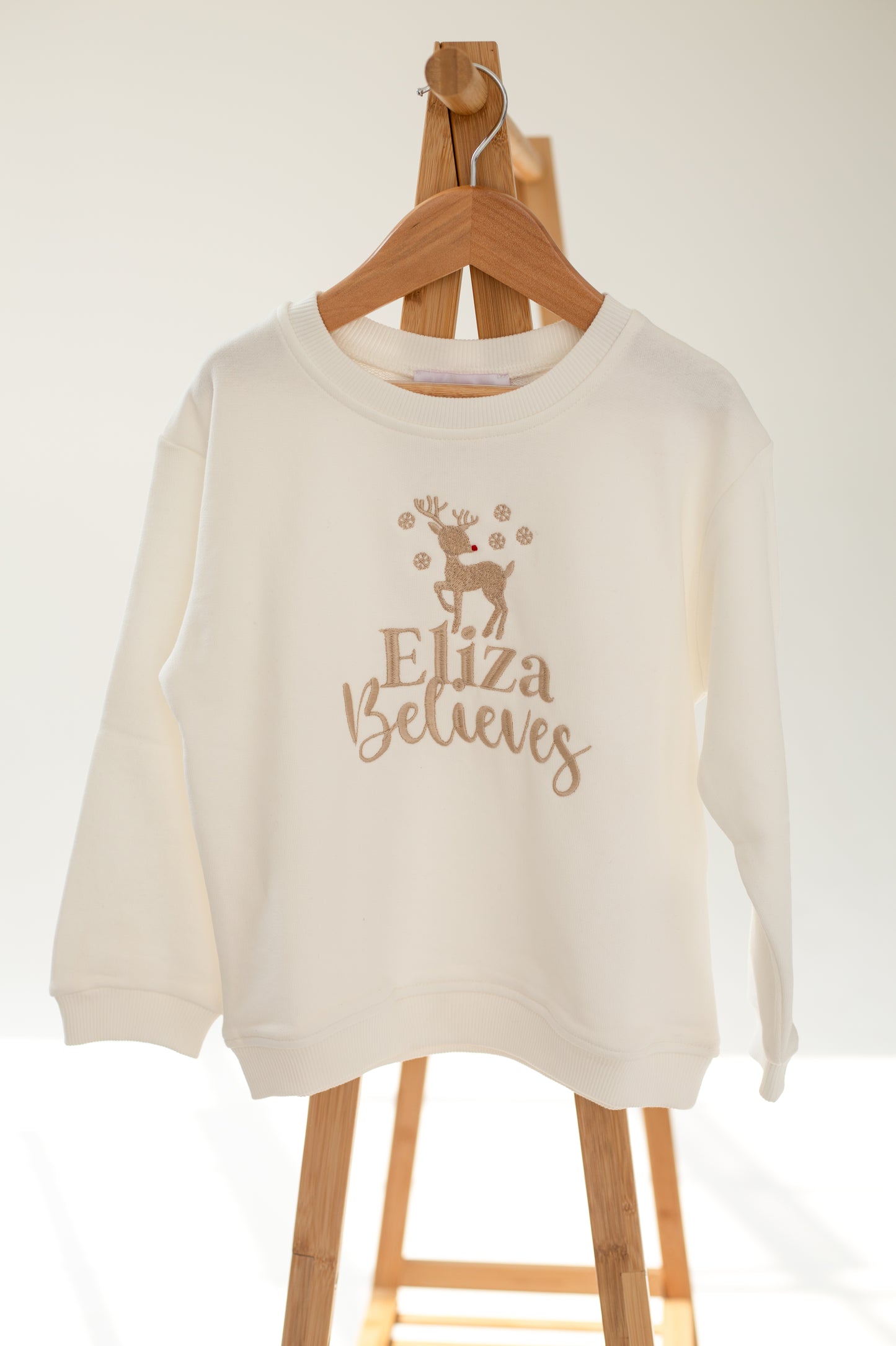 Christmas Personalised Embroidered 'Believes' Sweatshirt