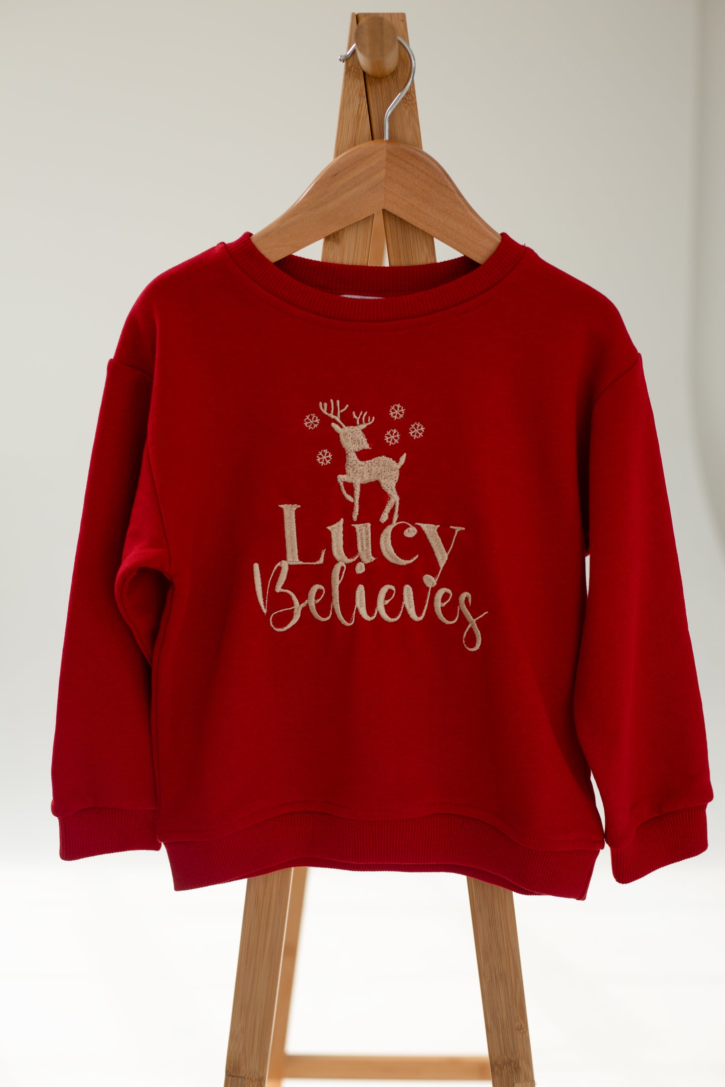 Christmas Personalised Embroidered 'Believes' Sweatshirt