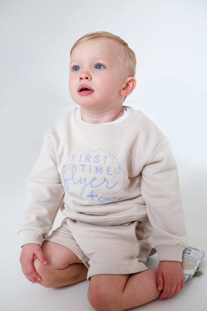 'First Time Flyer' personalised name embroidered sweatshirt