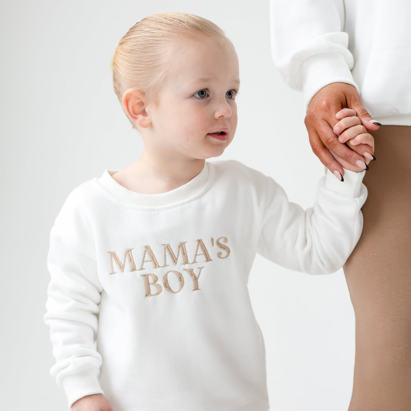 'MAMA'S BOY/GIRL' embroidered matching mini me sweatshirt