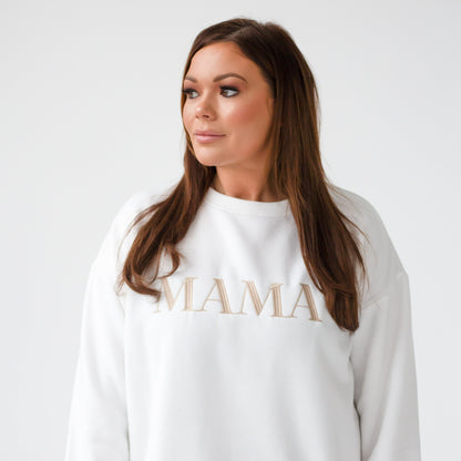 'MAMA' oversized embroidered sweatshirt - Matches to 'Mama's Boy/Girl'