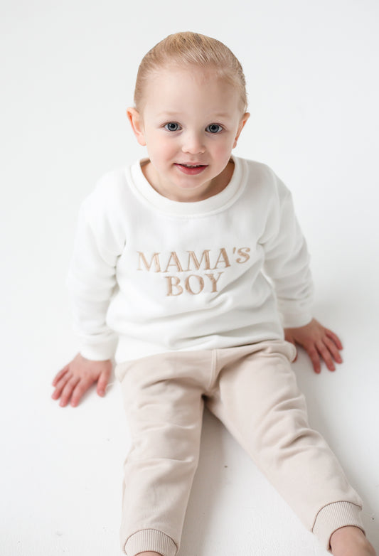 'MAMA'S BOY/GIRL' embroidered matching mini me sweatshirt