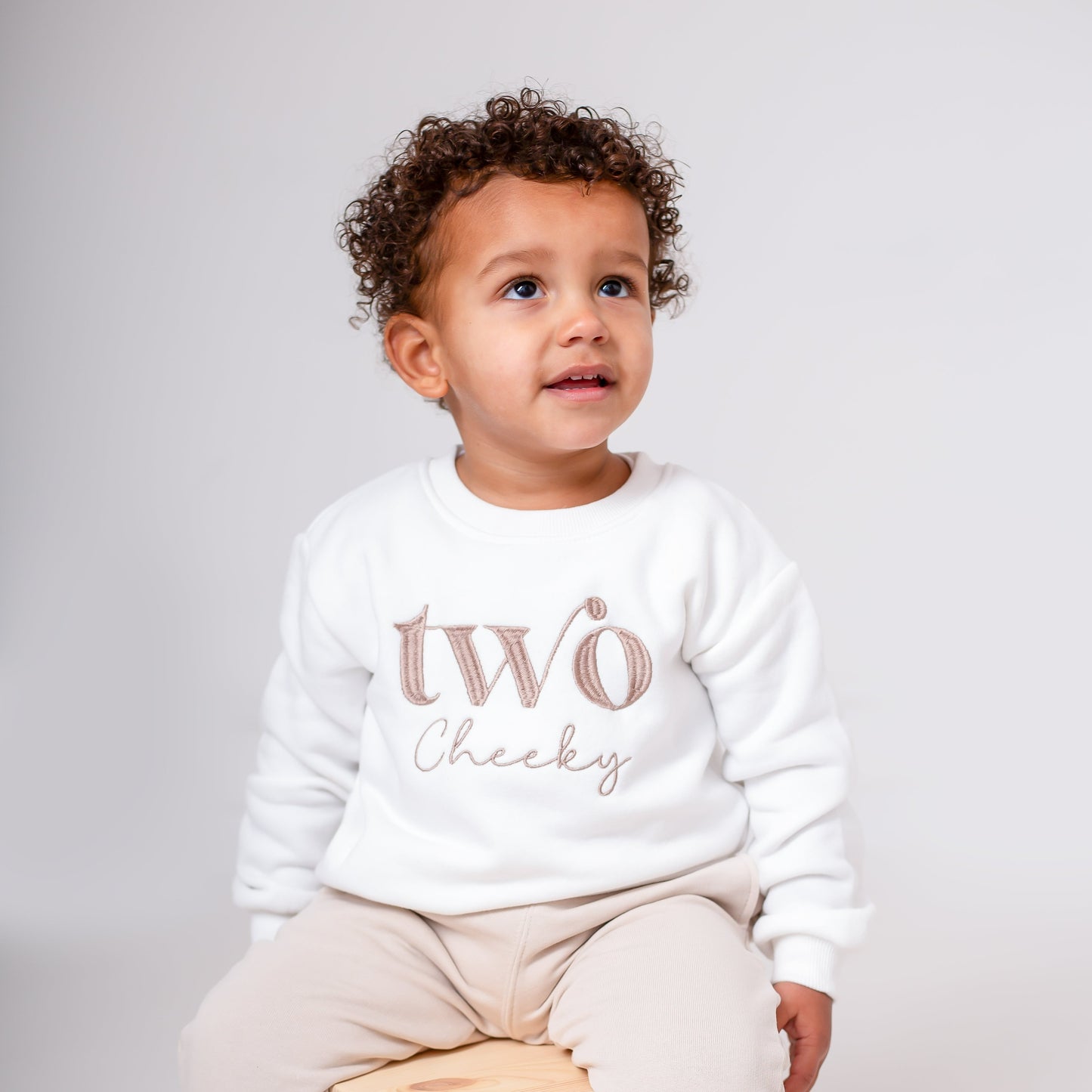 'Two Cheeky' birthday embroidered sweatshirt