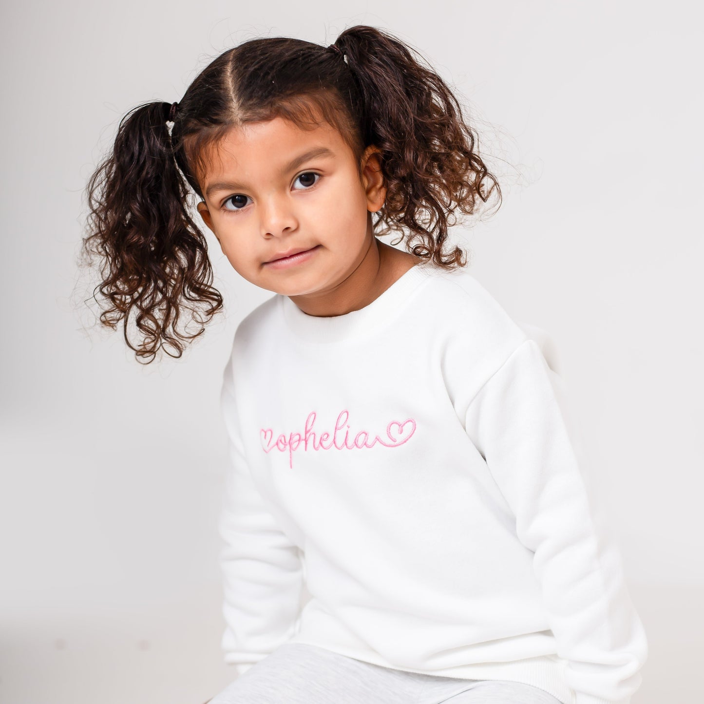 Heart Outline Name personalised embroidered sweatshirt