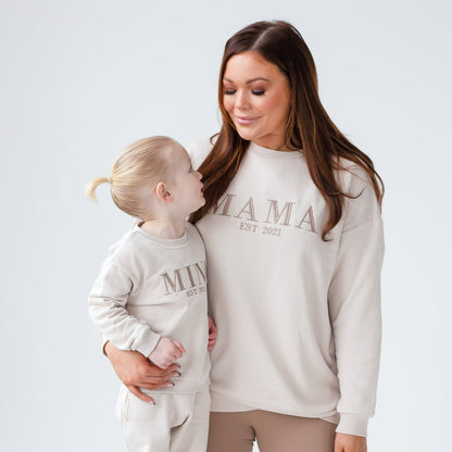 MINI EST. embroidered matching mini me sweatshirt