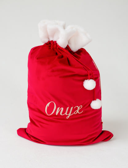 Personalised Embroidered plush Christmas Santa Sacks
