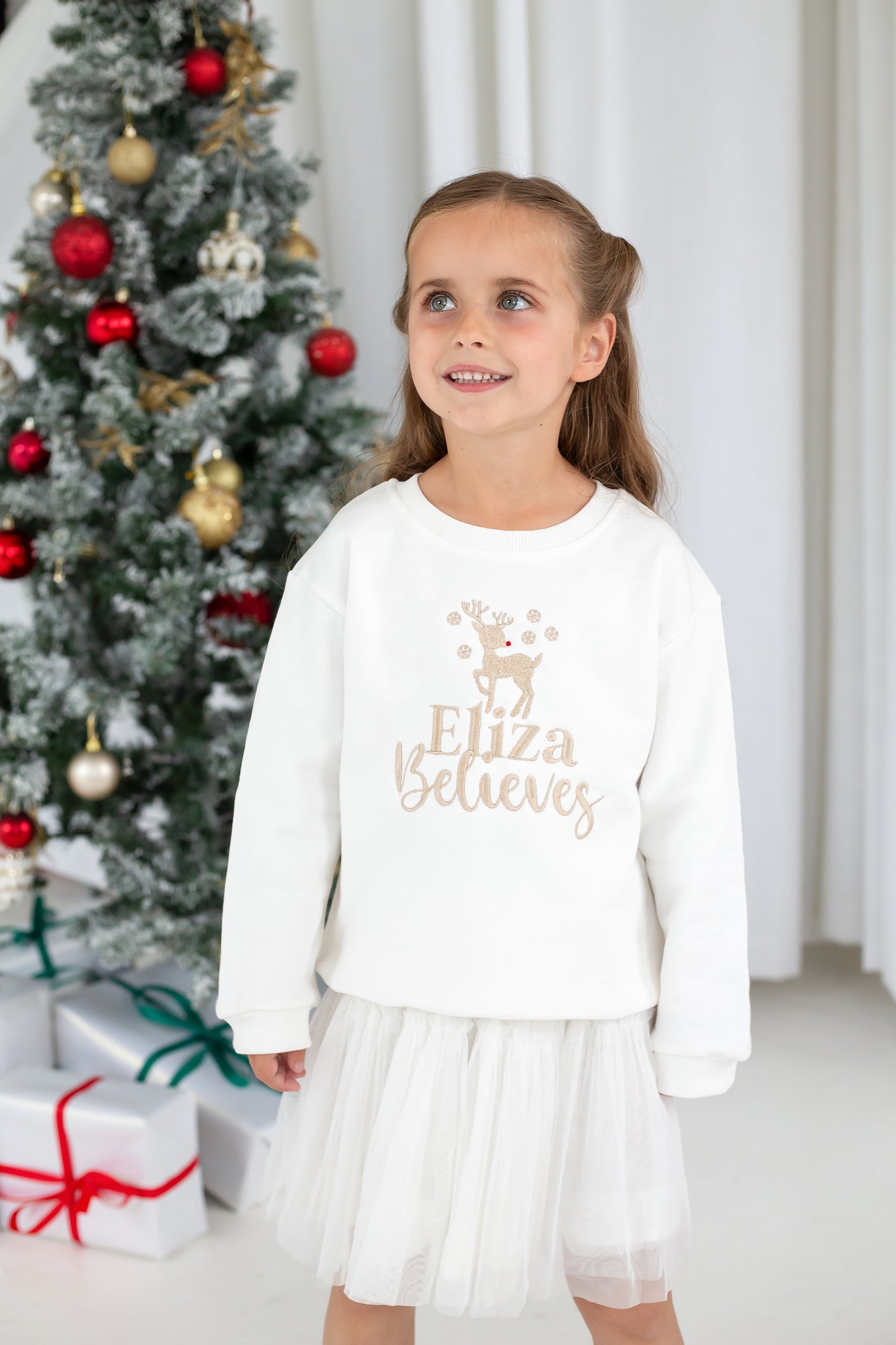 Christmas Personalised Embroidered 'Believes' Sweatshirt