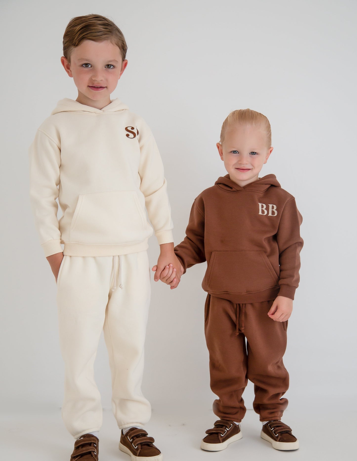 AW Personalised initials mini me embroidered hoodie and jogger tracksuit