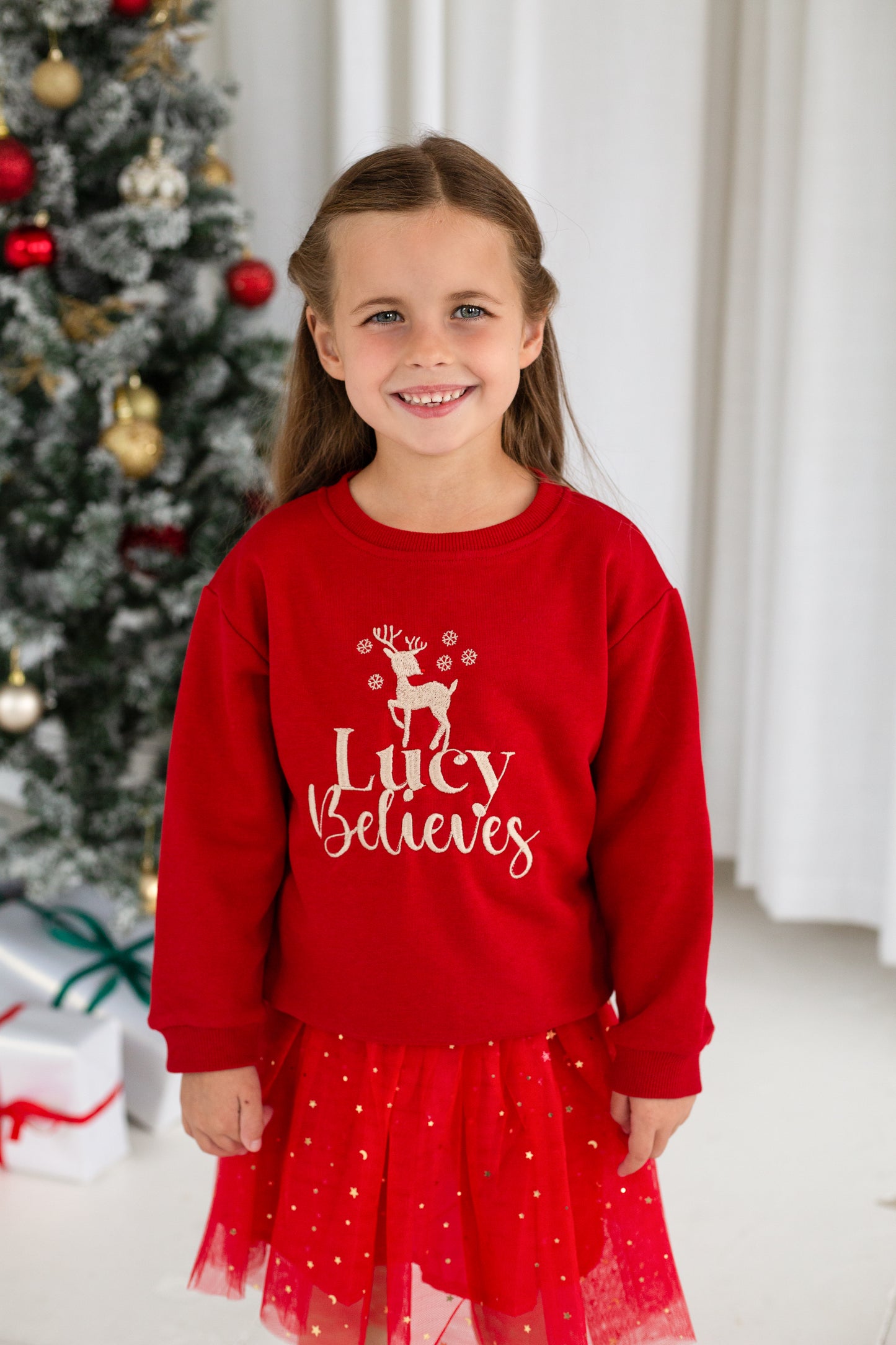 Christmas Personalised Embroidered 'Believes' Sweatshirt