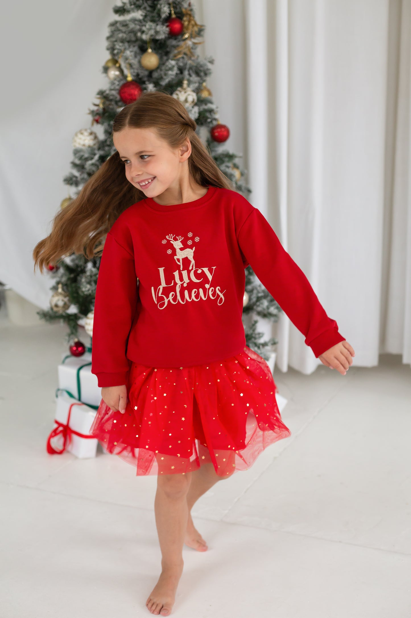 Christmas Personalised Embroidered 'Believes' Sweatshirt