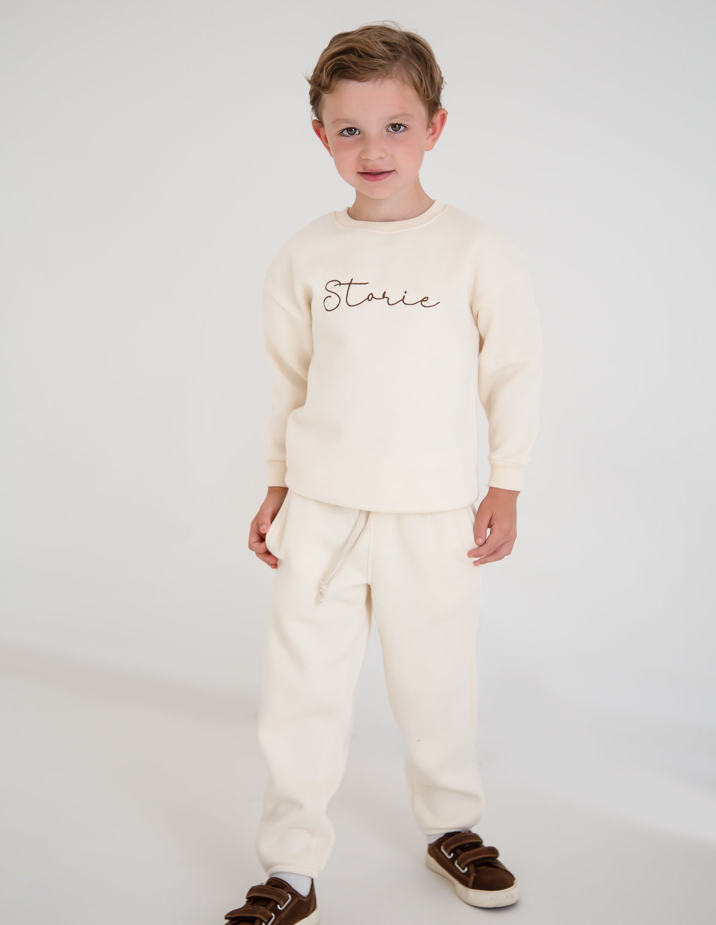 AW personalised bold name embroidered sweatshirt and jogger tracksuit