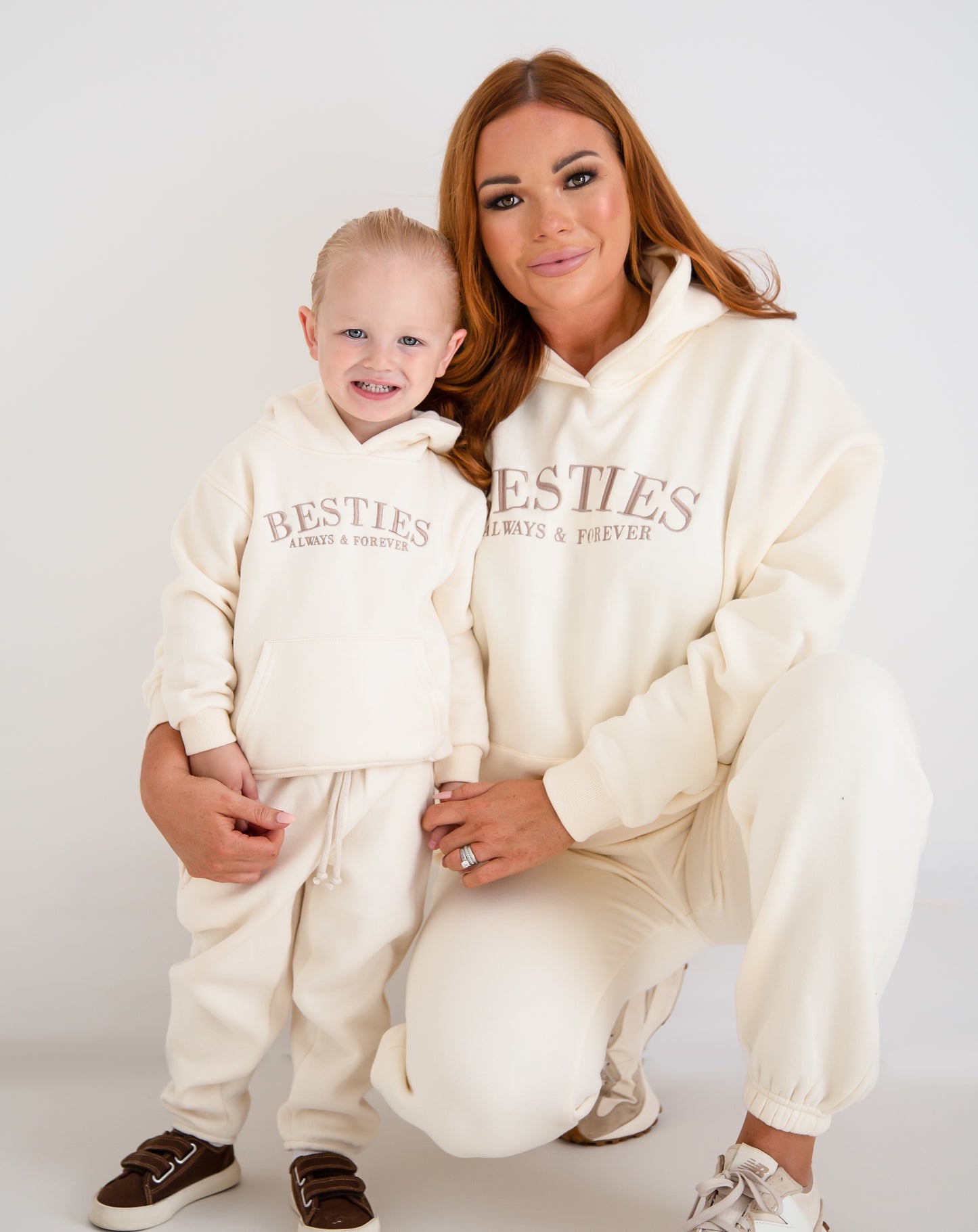 AW 'BESTIES' ladies' embroidered matching mini me hoodie