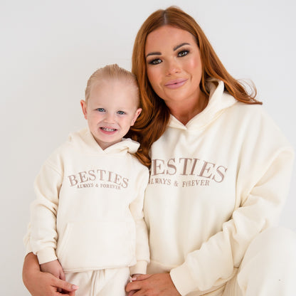 AW BESTIES. child's embroidered matching mini me hoodie