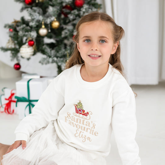 Christmas 'Santa's Favourite' embroidered personalised Sweatshirt