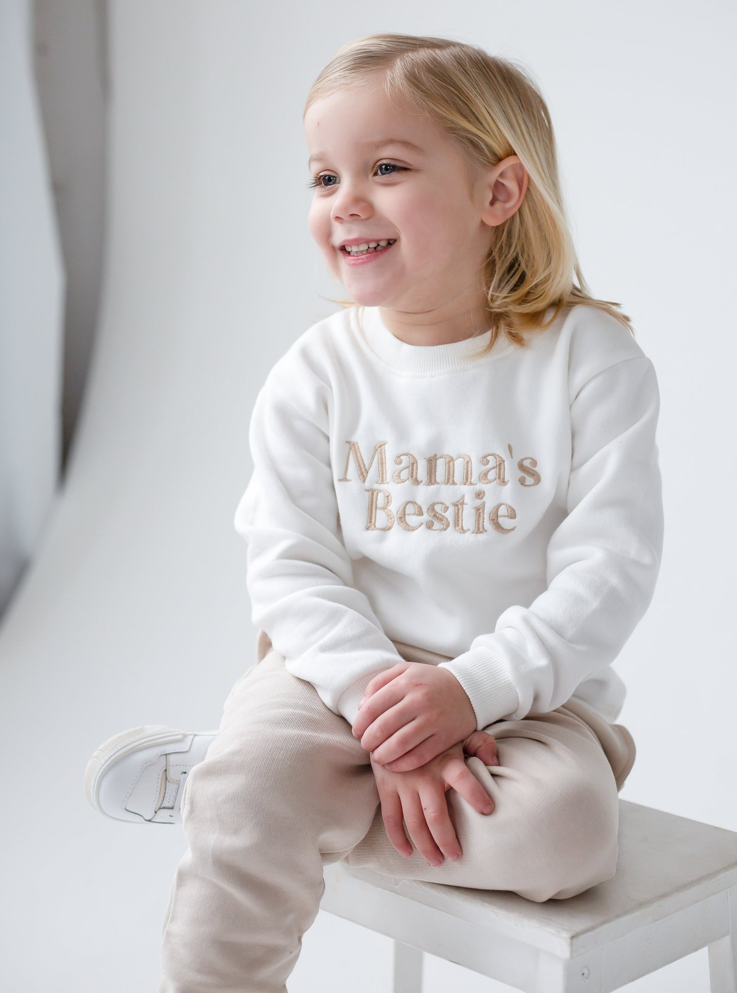 'Mama's Bestie' embroidered matching mini me sweatshirt