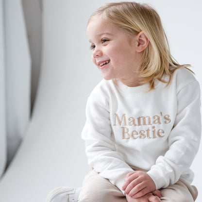 'Mama's Bestie' embroidered matching mini me sweatshirt