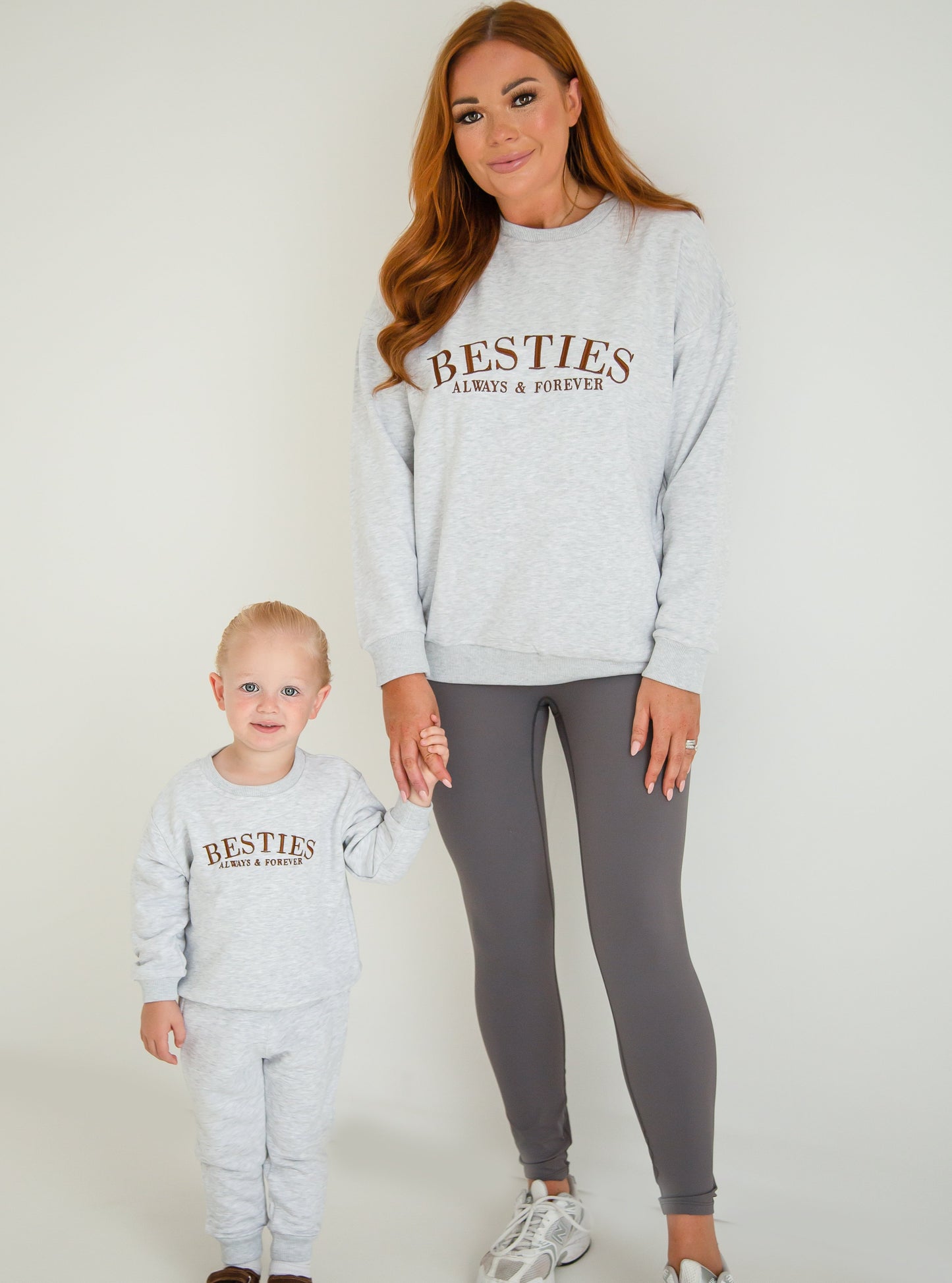 'BESTIES' ladies' embroidered matching mini me sweatshirt