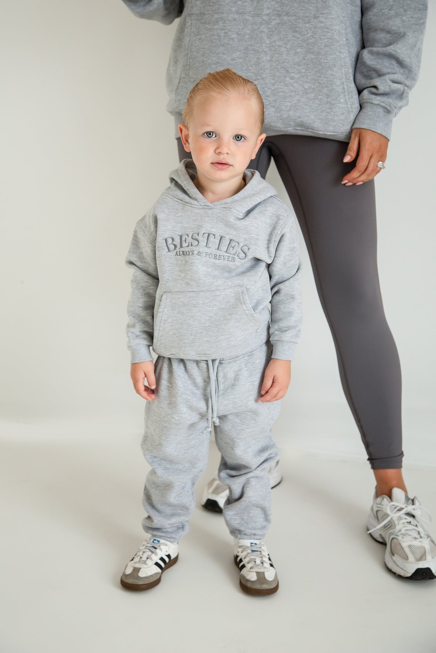 AW BESTIES. child's embroidered matching mini me hoodie