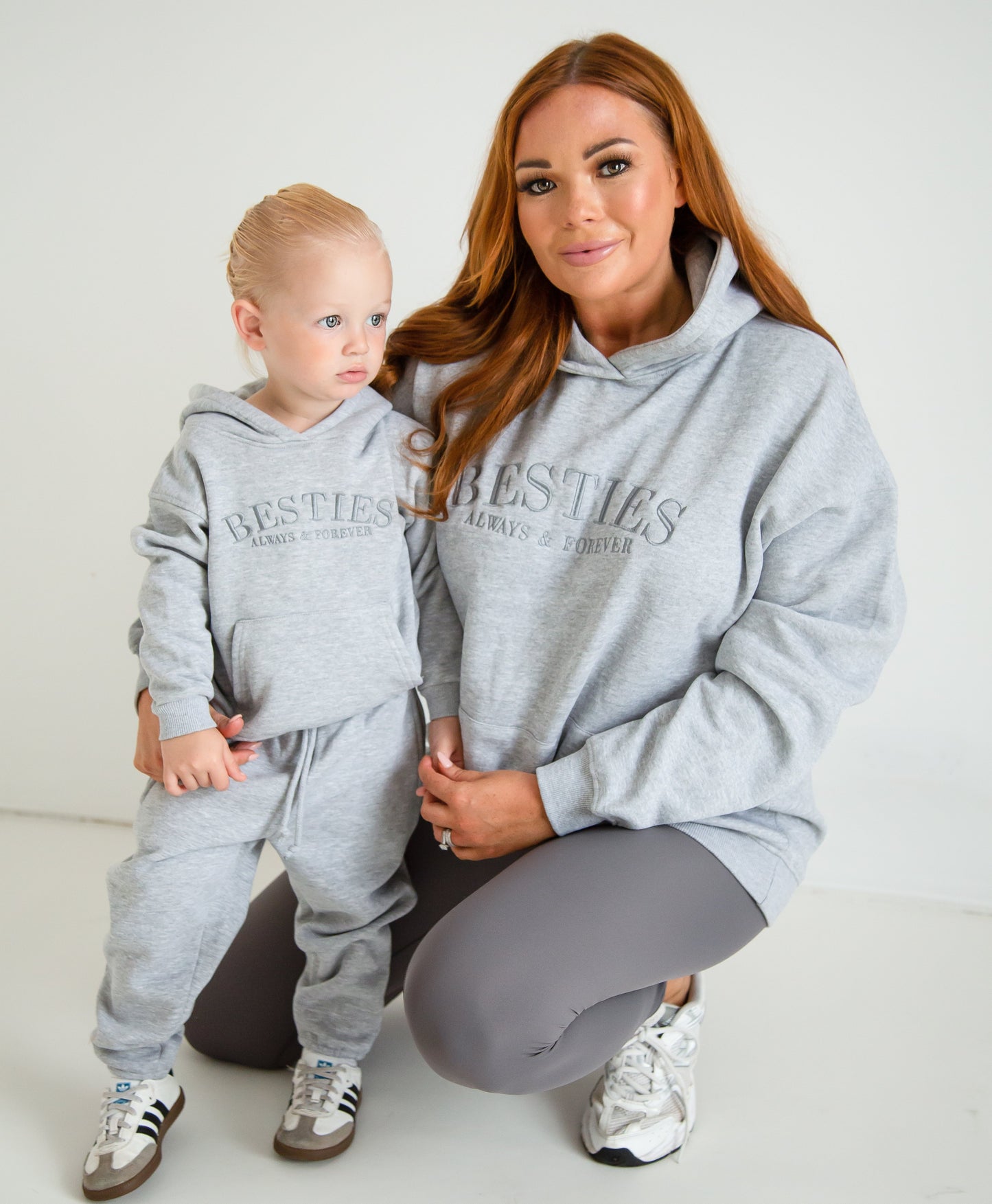 AW BESTIES. child's embroidered matching mini me hoodie