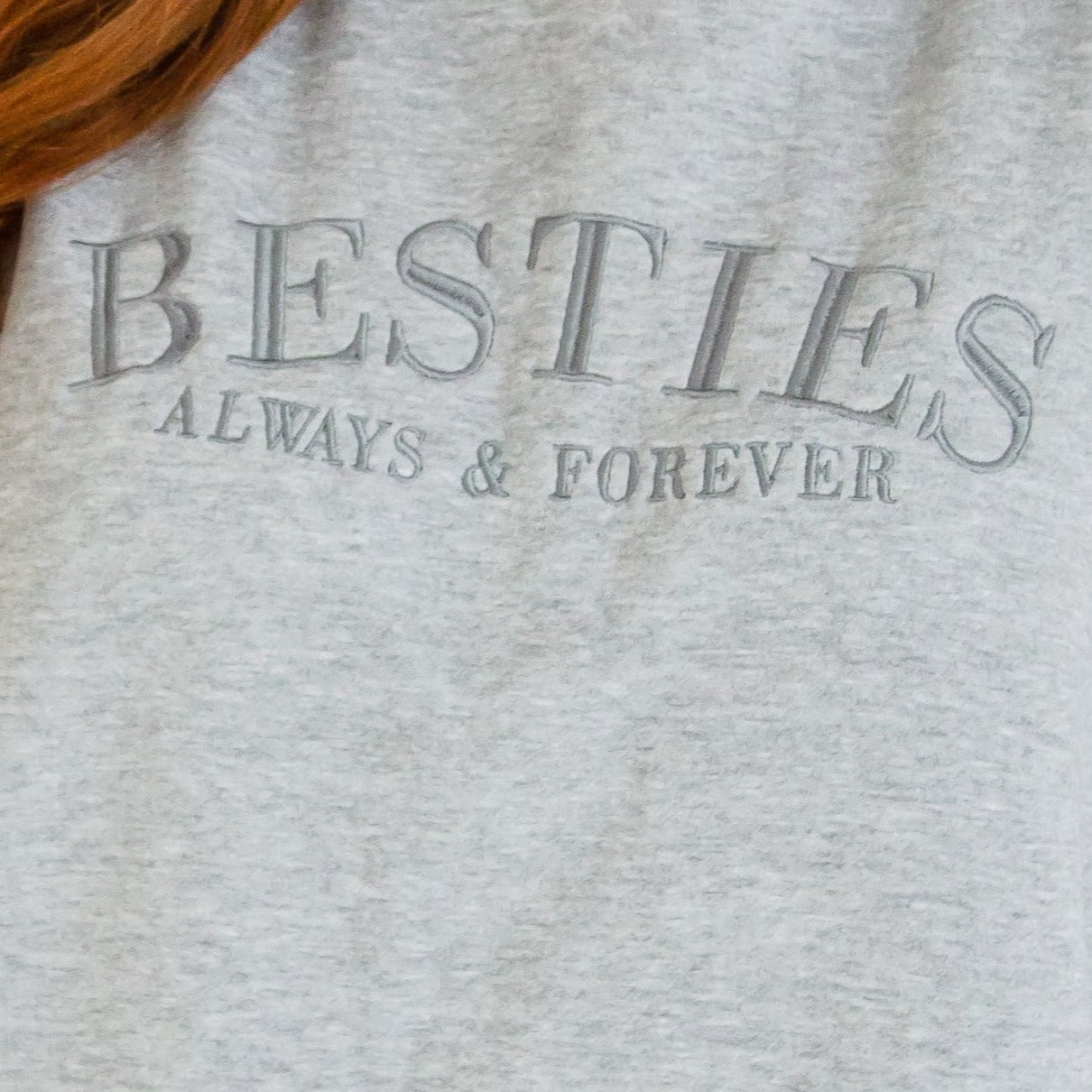 'BESTIES' ladies' embroidered matching mini me sweatshirt