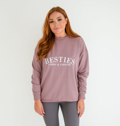 'BESTIES' ladies' embroidered matching mini me sweatshirt