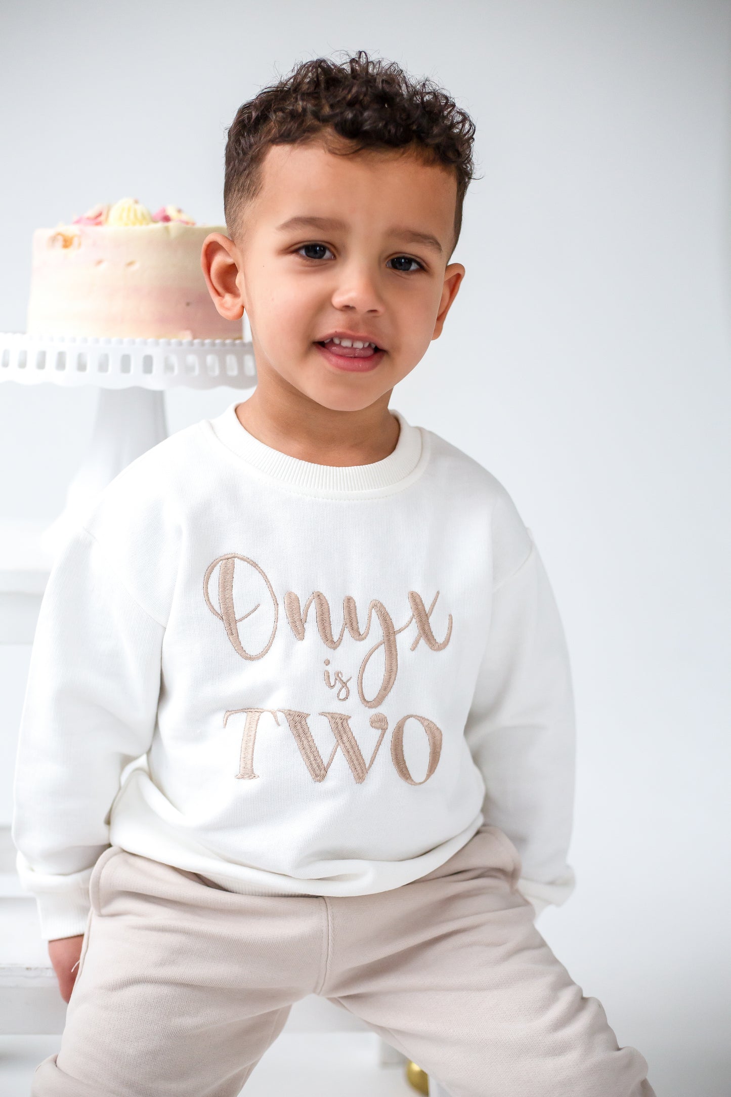 Personalised birthday age embroidered sweatshirt - ages 1 - 7