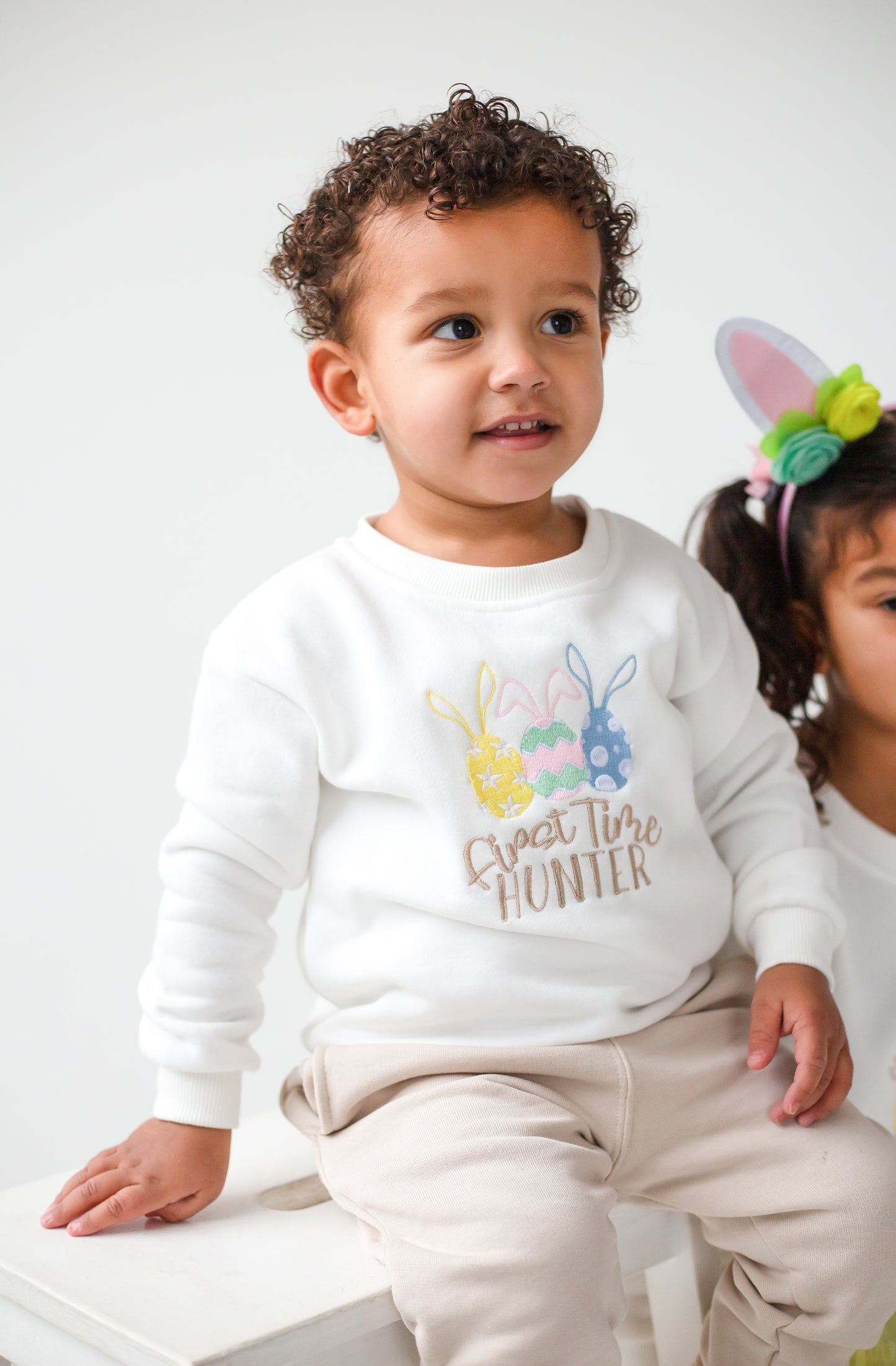 'First time hunter' embroidered Easter sweatshirt