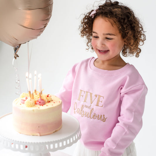 'Fabulous' birthday age embroidered sweatshirt - ages 1 - 7