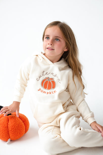 AW  'Cute as a pumpkin' embroidered Hoodie