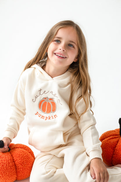 AW  'Cute as a pumpkin' embroidered Hoodie