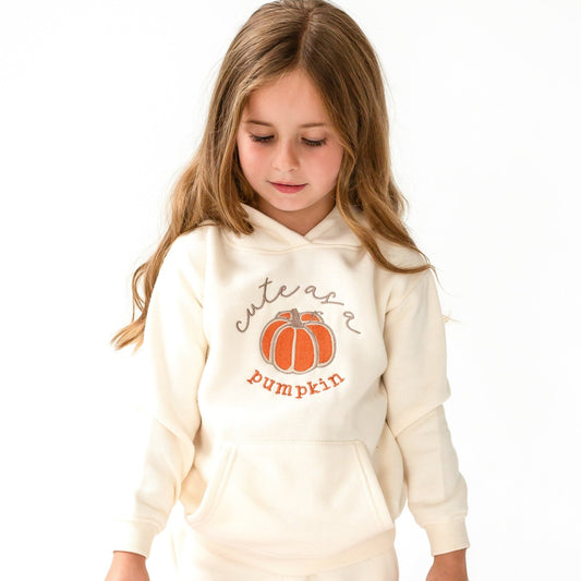 AW  'Cute as a pumpkin' embroidered Hoodie