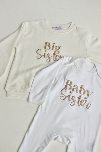 Baby Brother/Sister personalised embroidered babygro