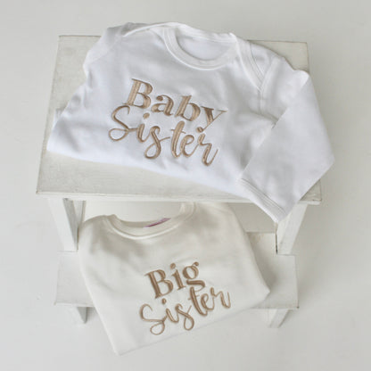 'Big Sister/Little Sister' embroidered sweatshirt