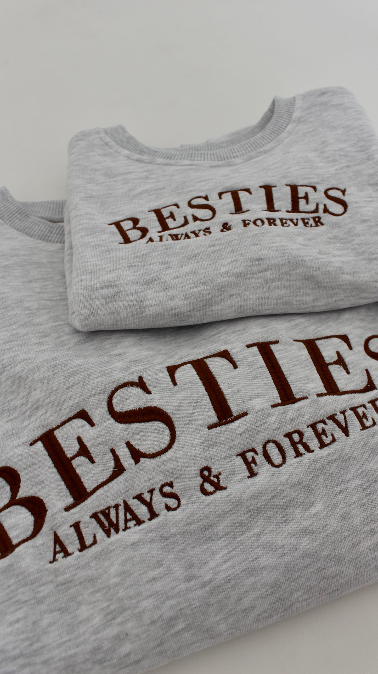 BESTIES. child's embroidered matching mini me sweatshirt