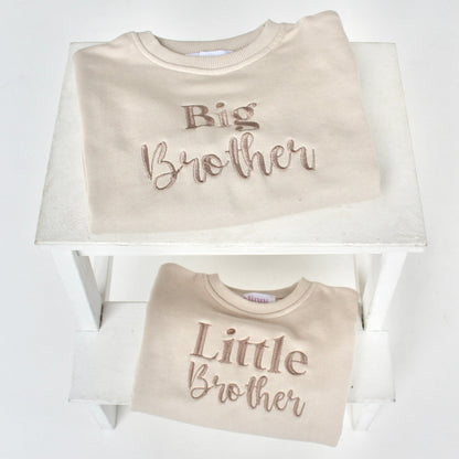 'Big Brother/Little Brother' embroidered sweatshirt