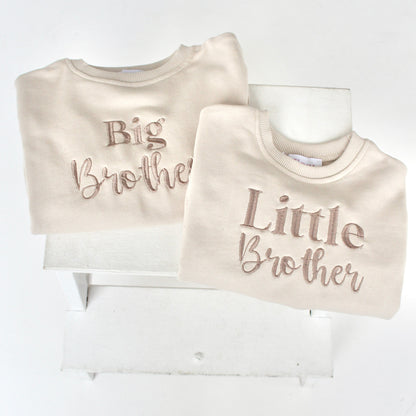 'Big Brother/Little Brother' embroidered sweatshirt