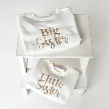 'Big Sister/Little Sister' embroidered sweatshirt