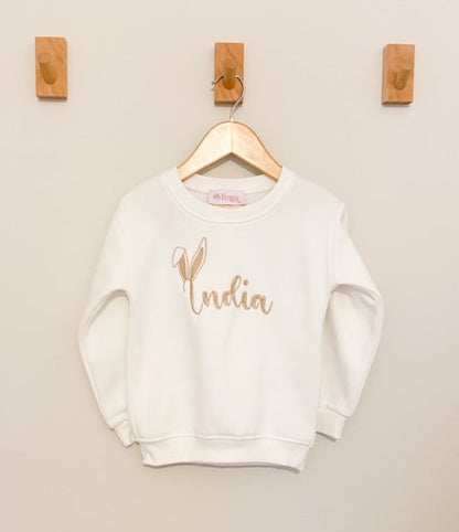 Easter bunny ears personalised name embroidered sweatshirt