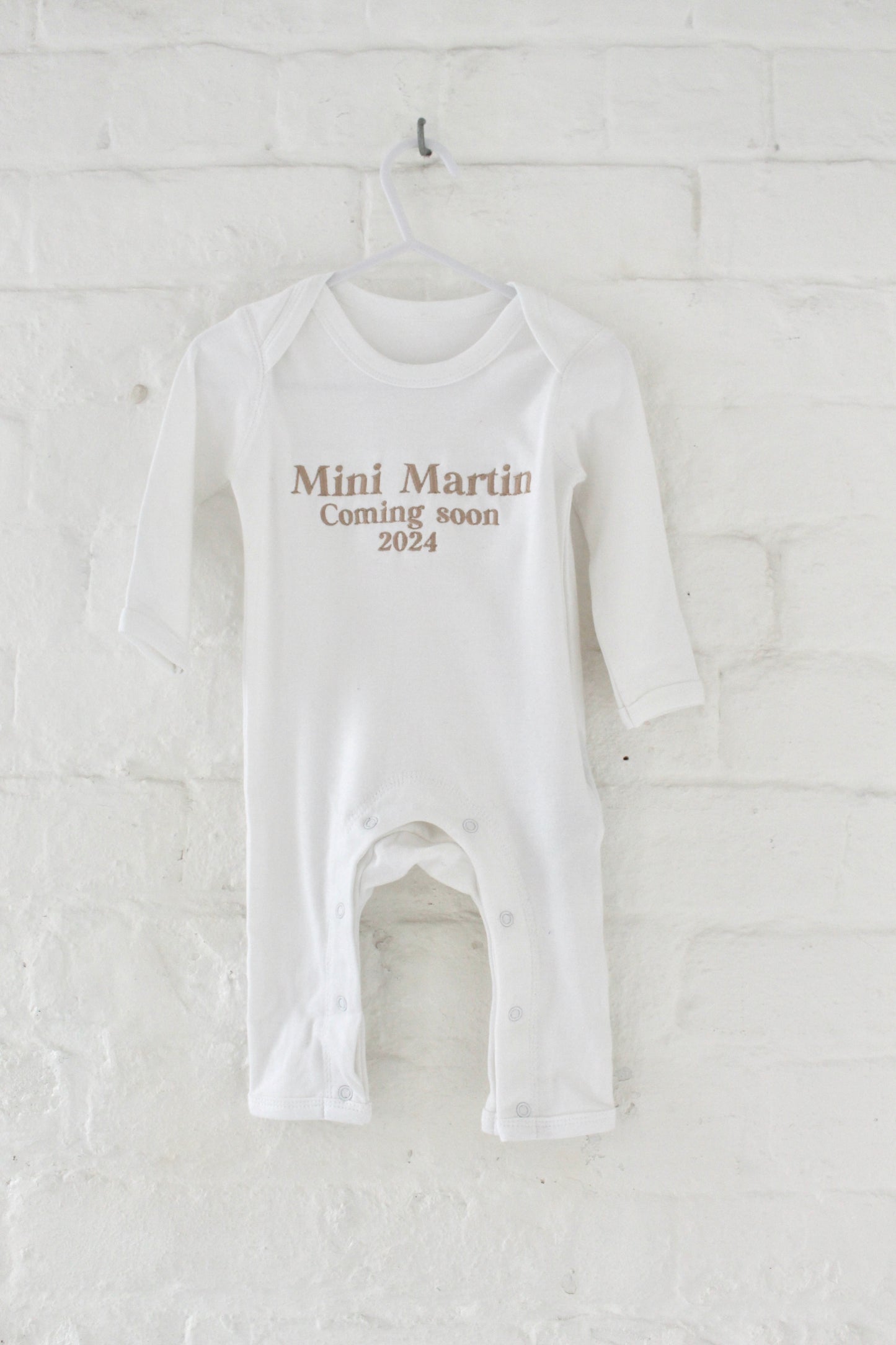 'Mini' pregnancy announcement long sleeve babygro