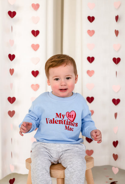 'My First Valentines' personalised name embroidered sweatshirt