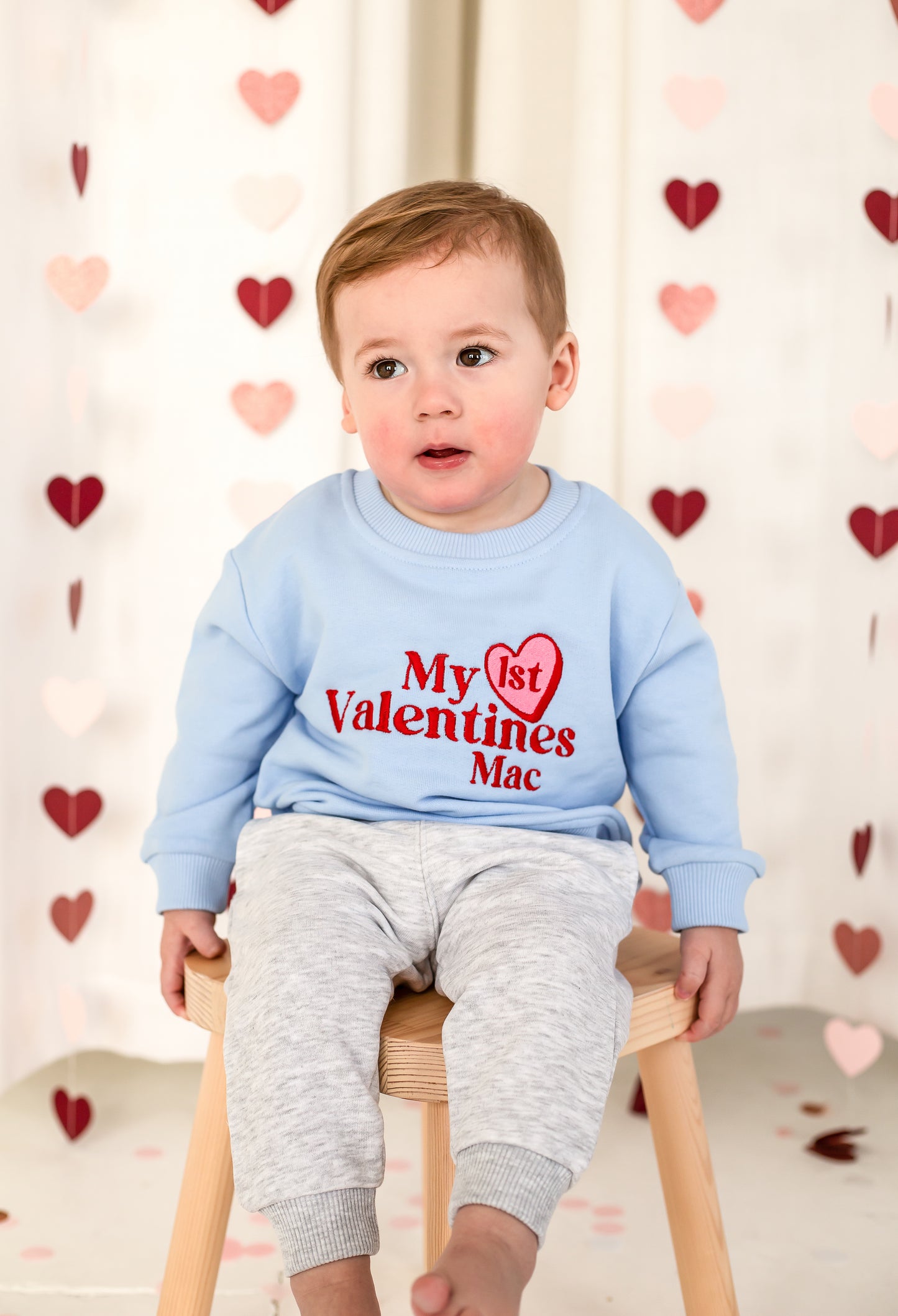'My First Valentines' personalised name embroidered sweatshirt