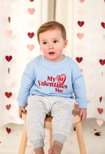 'My First Valentines' personalised name embroidered sweatshirt