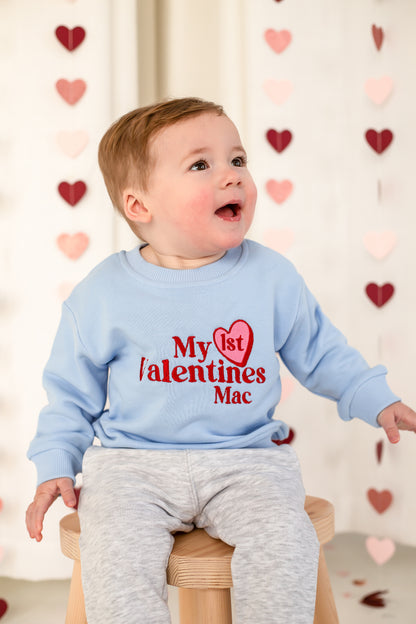 'My First Valentines' personalised name embroidered sweatshirt