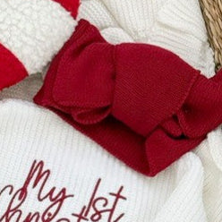 Red knitted Christmas Baby Bow Headband
