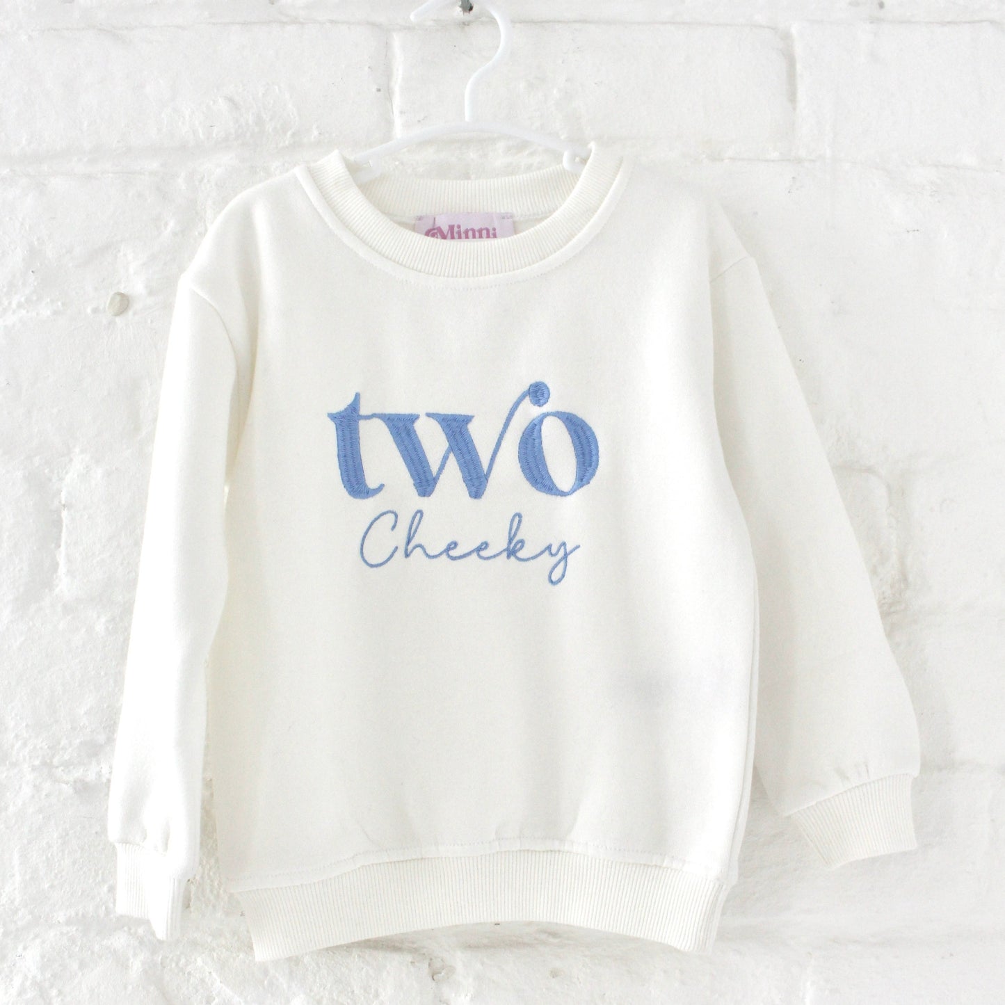 'Two Cheeky' birthday embroidered sweatshirt