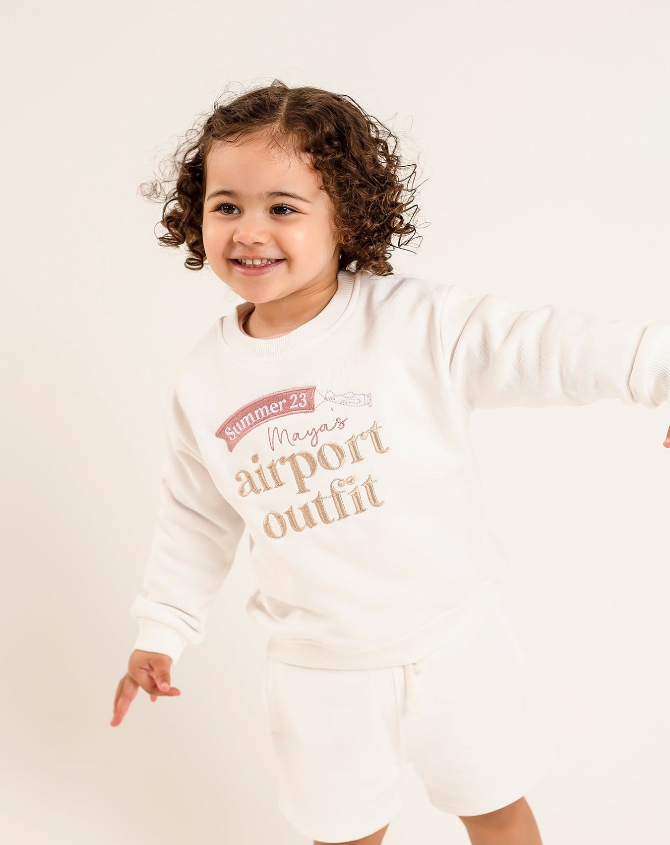 Ivory 'Airport Outfit' personalised embroidered sweatshirt